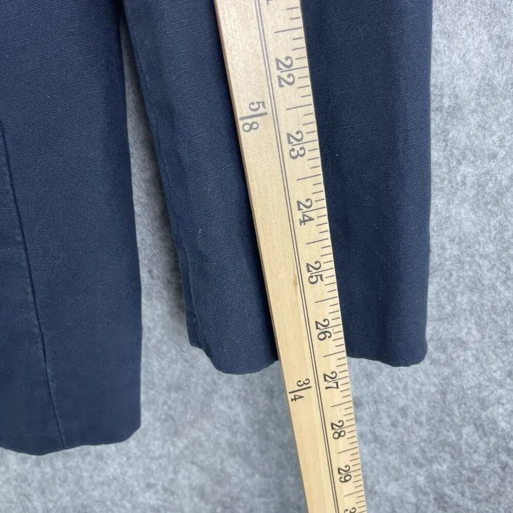 Balmain Blazer Jacket Mens 40R Blue Unstructured Cotton Linen Stretch Career